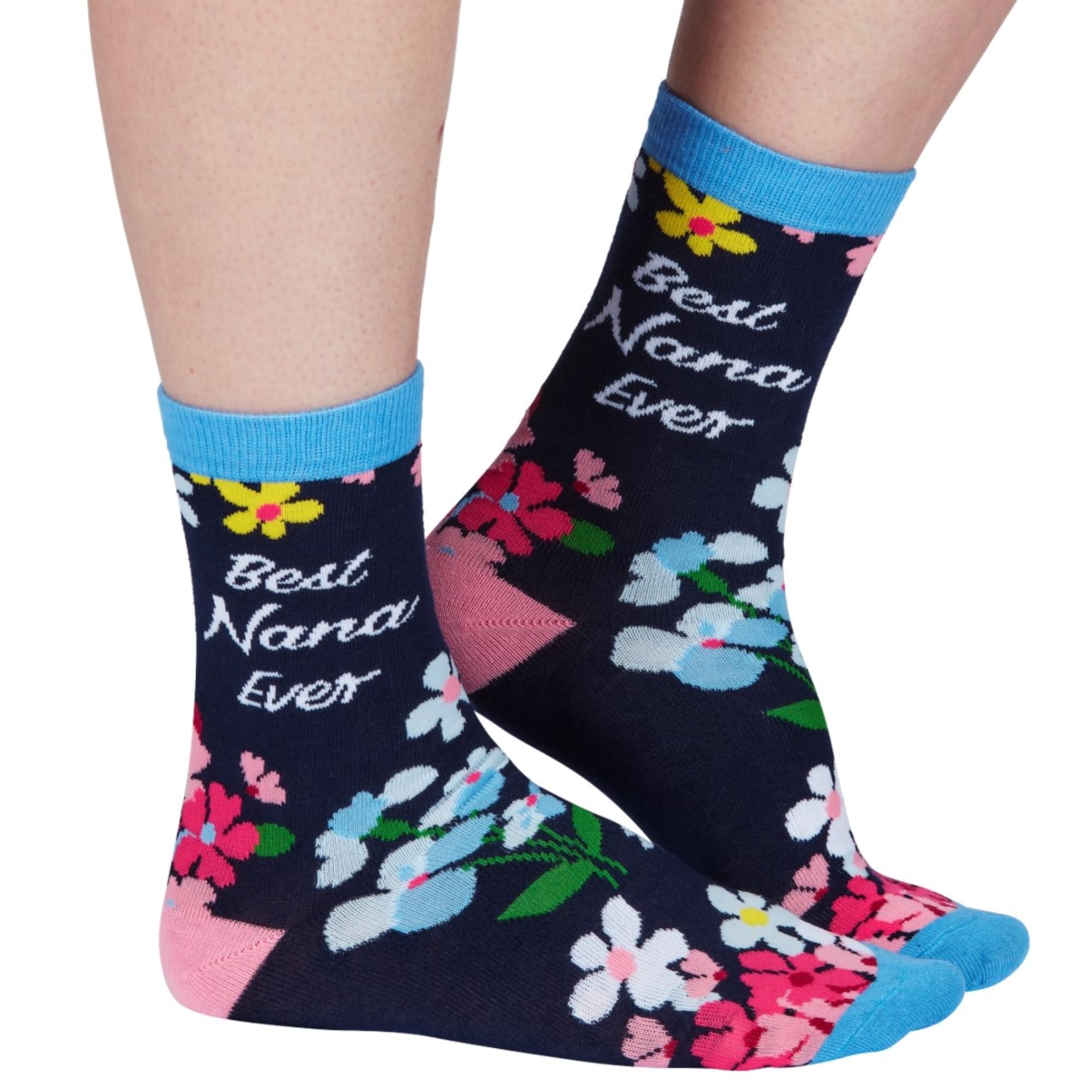 Cockney Spaniel Women's Best Nana Ever 1 Pair Of Novelty Crew Socks, Size: Uk 4-8 (Eur 37-42), Fun And Quirky Gift Socks For (Uk, Alpha, One Size, Regular, Regular, )