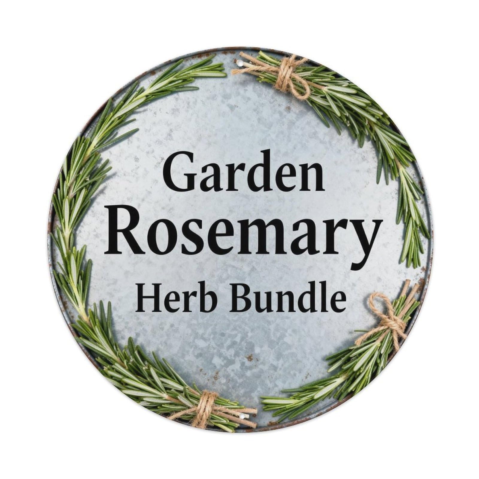 Garden Rosemary Herb Bundle Metal Tin Sign Plaque