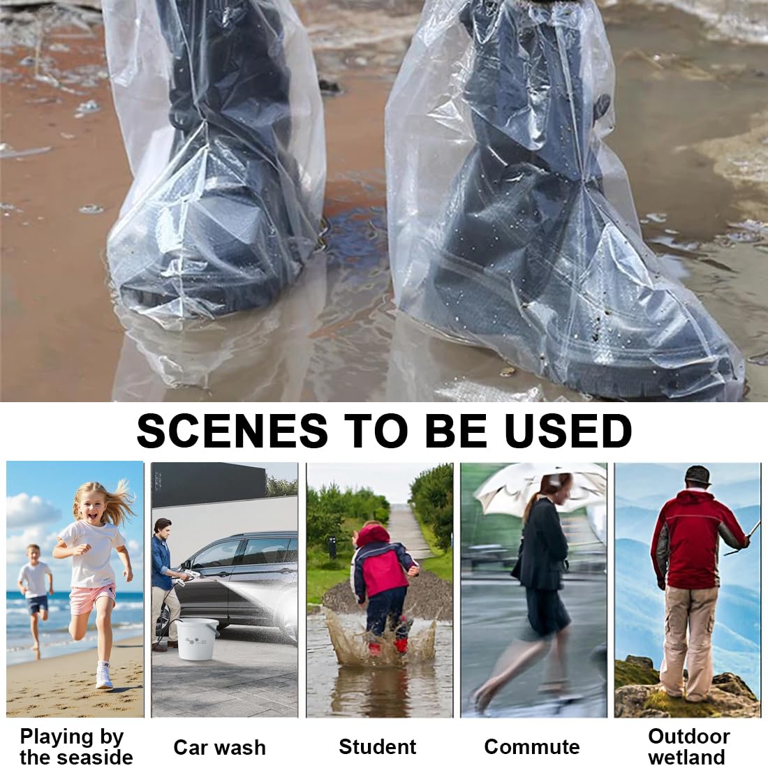Copriscarpe Monouso Impermeabili Antiscivolo USA e Getta per Pioggia Outdoor
