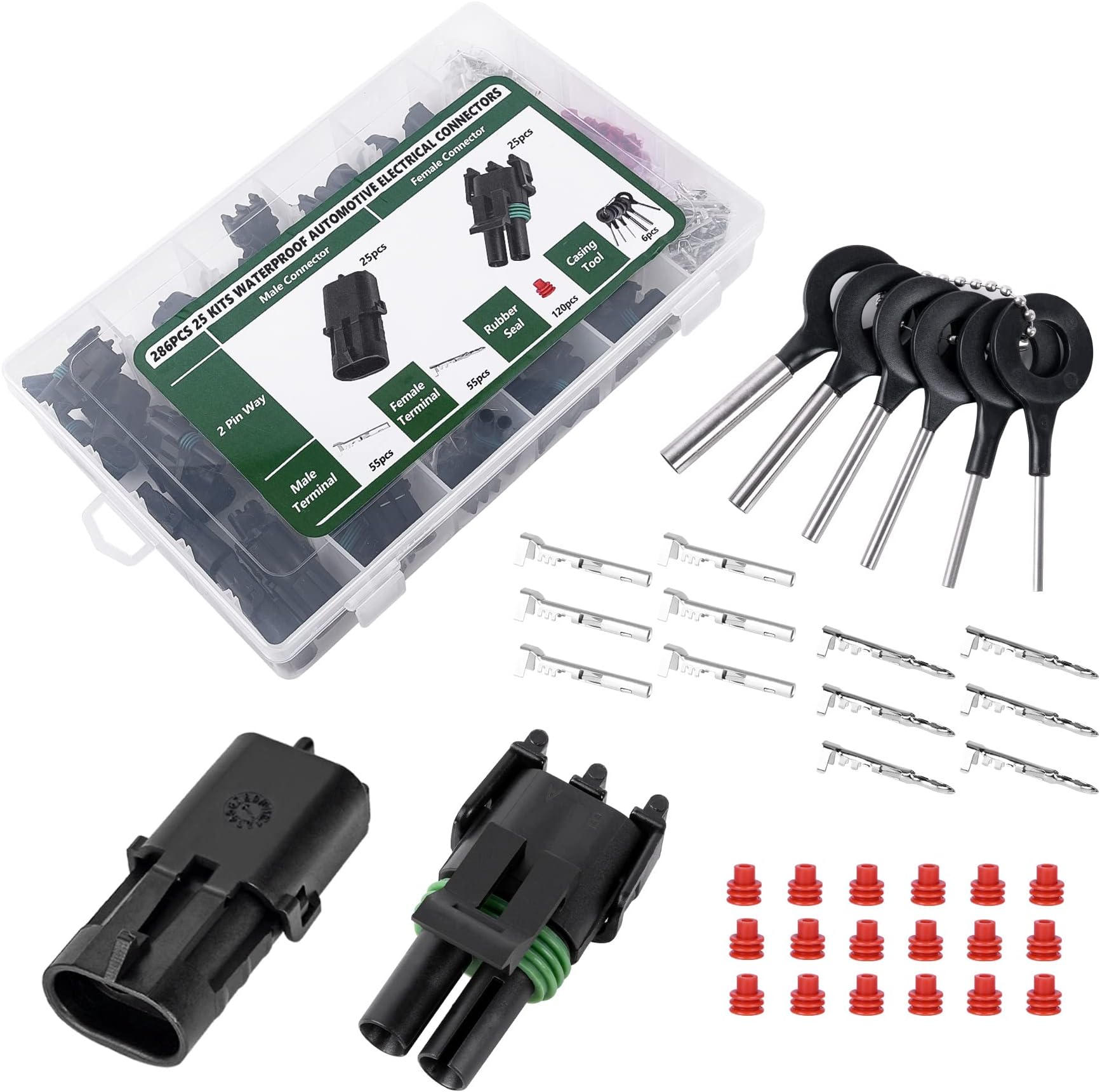Kikerike 286Pcs Waterproof Automotive Electrical Connectors