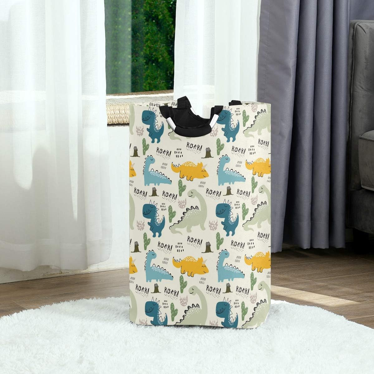 Mnsruu Childish Dinosaur Laundry Hamper Storage Bin Large Collapsible Storage Basket Kids Laundry Bag for Home Bedroom Nursery Room¡ - Image 3