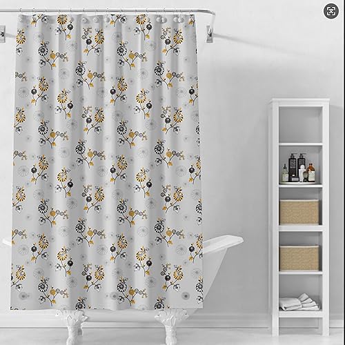 Miniatura 8 de Forro de cortina de ducha, forro de ducha de hojas de plátano de PEVA 4G, cortinas de ducha impermeables de plástico, 72 x 72 pulgadas con agujeros