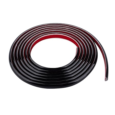 Wall Trim Self Adhesive, Flexible Molding Trim Self Adhesive- Peel and Stick Tile Trim Waterproof Caulk Strip Molding Trim for Tile Edge, Ceiling, Wall Corner, Baseboard, Floor (10 Feet Black)