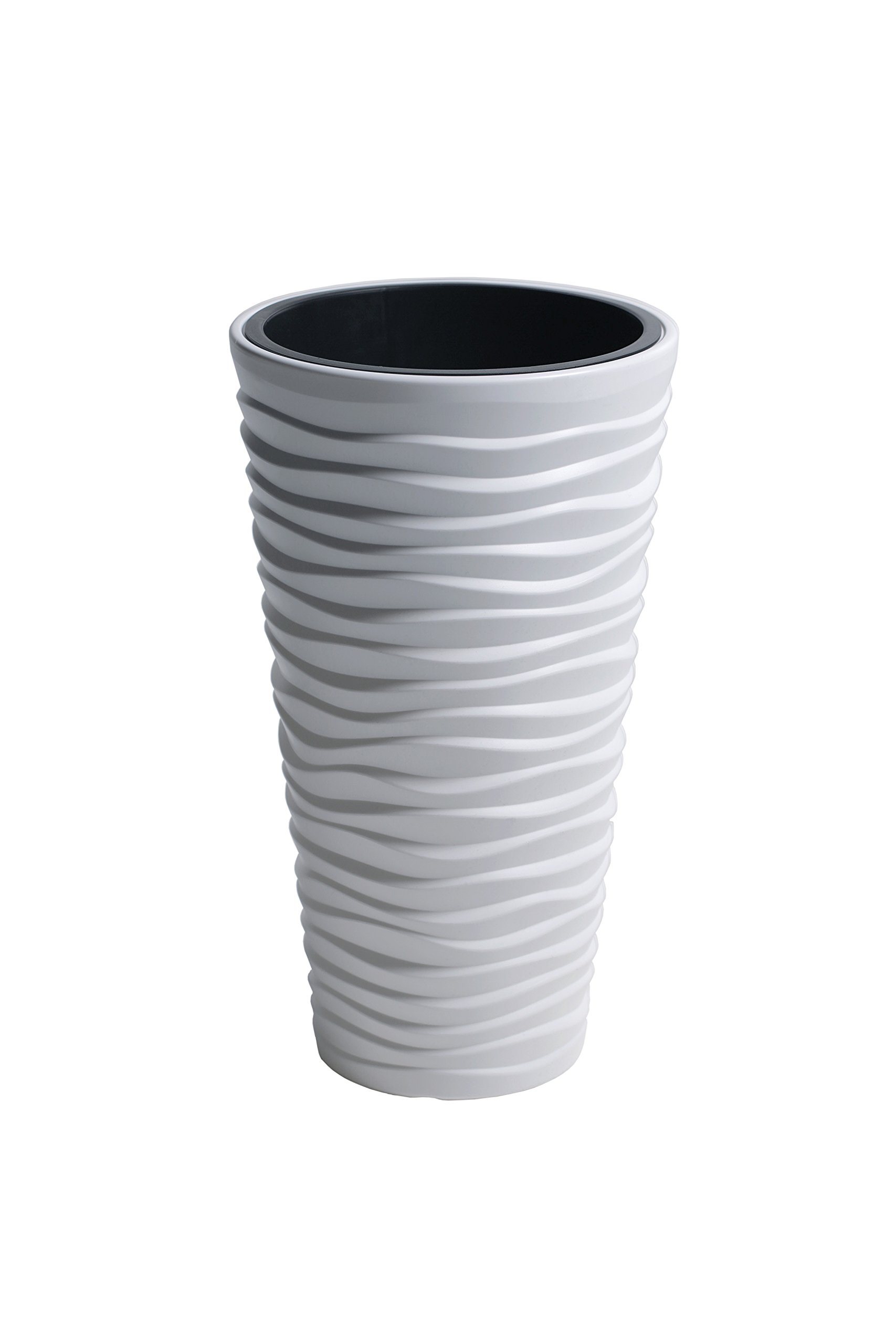 Fioriera Vaso Da Fiori 39 x 75 cm con Inserto Sand Slim Flowerpot (Bianco)