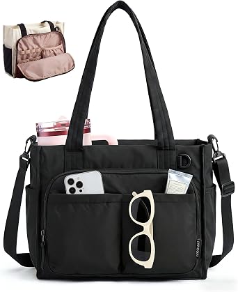 BAGSMART Tote Bag for Women, Puffy Laptop Work College Shoulder Handbag