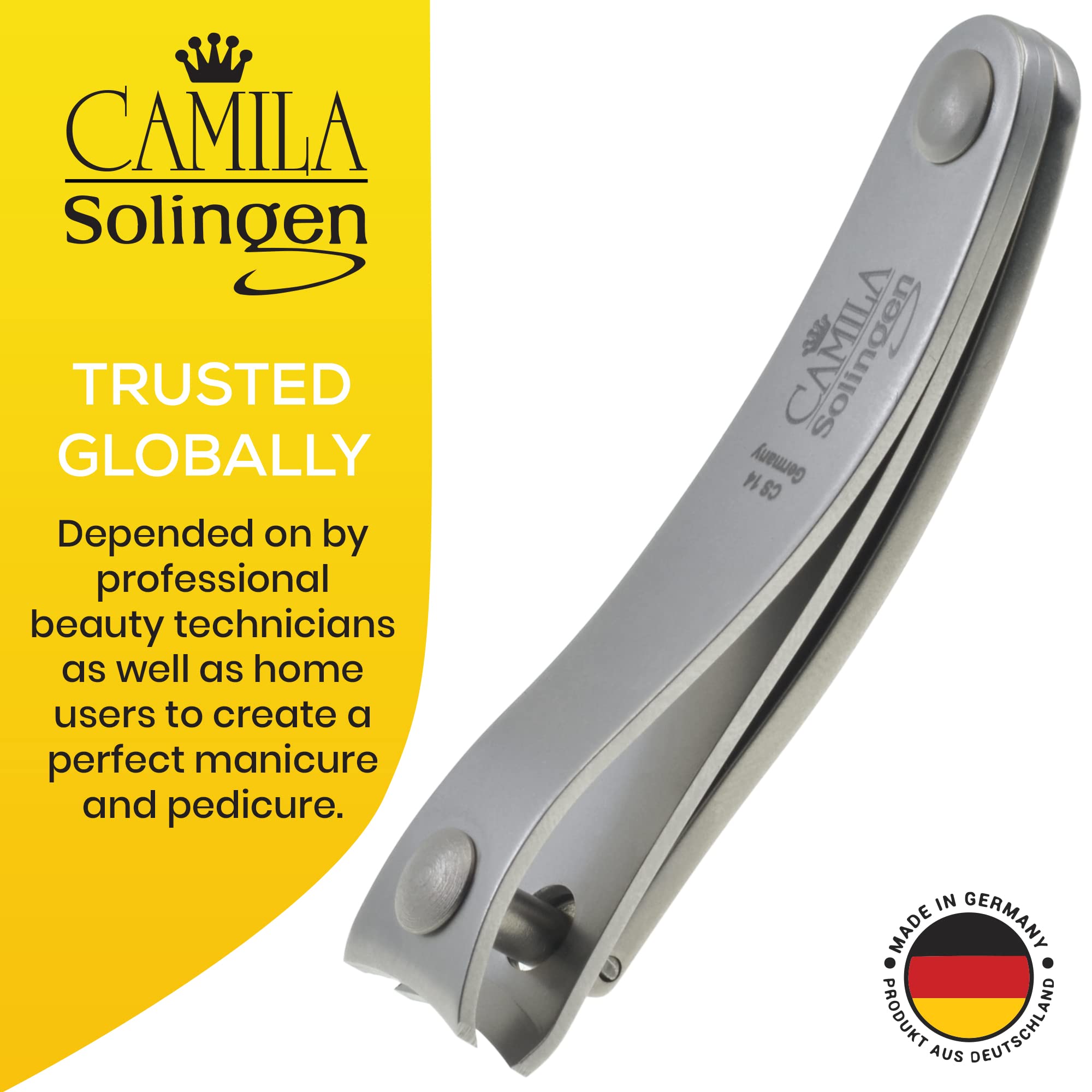 CS14 - Cortaúñas profesional de 2.5 pulgadas para manicura y pedicura, cortaúñas profesional con cuchillas superafiladas de precisión, recortador de cutículas de acero inoxidable
