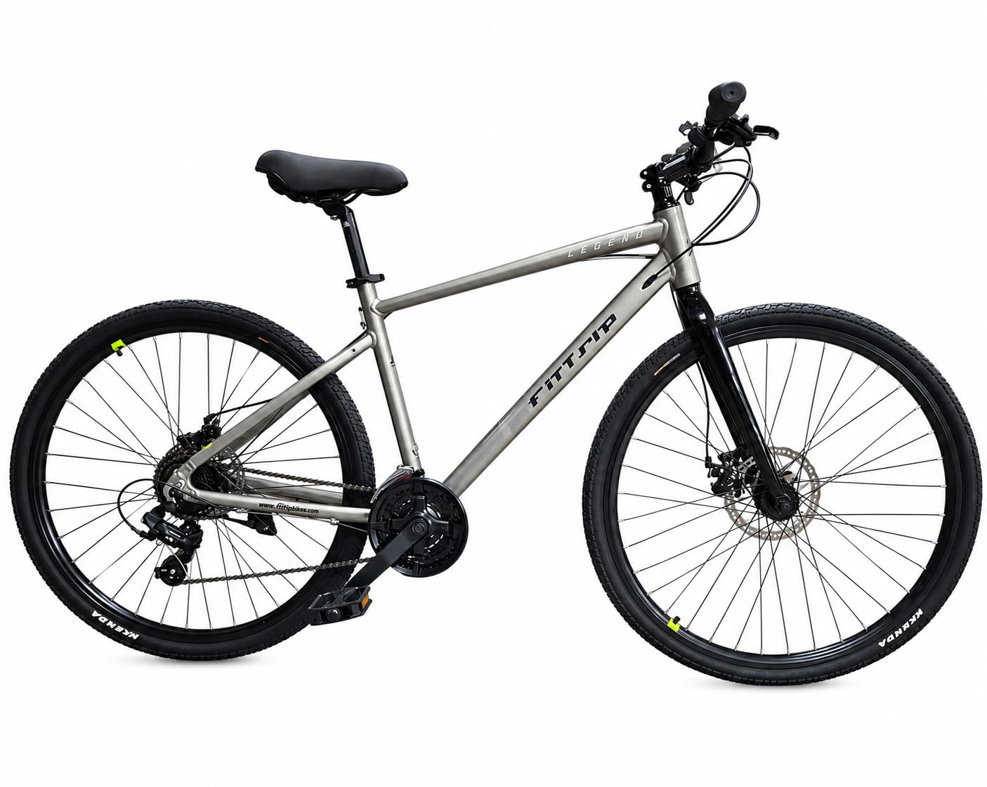 FitTrip Legend Pro 700c Hybrid Bike | Alloy 6061 Frame | 21 Speed | Lockout Suspension | Shimano Hydraulic Disc Brakes | Premium Adult Cycle (Desert Mist)-image-5