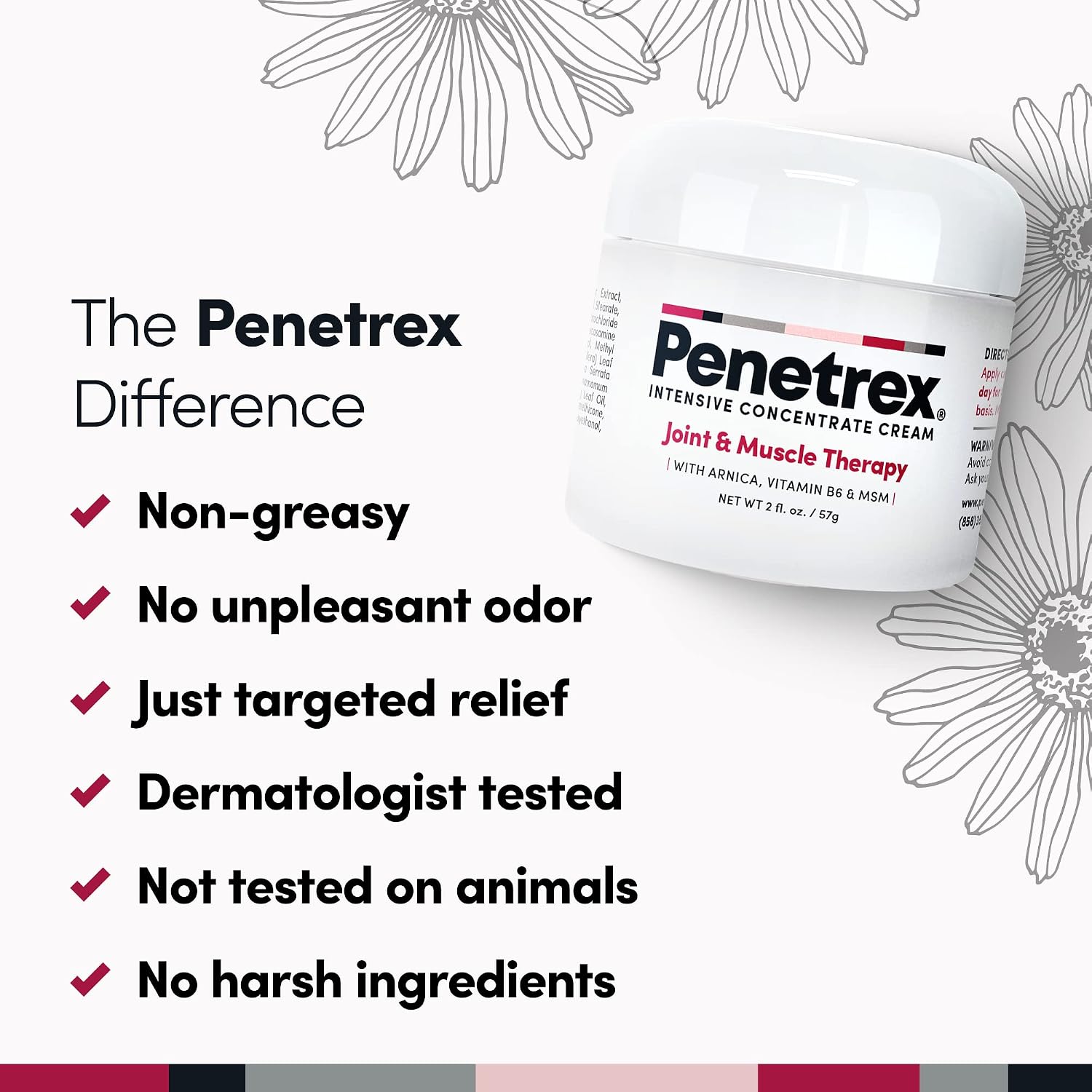 Penetrex Joint & Muscle Therapy – 2oz Cream (3-Pack) – Intensive Concentrate for Joint and Muscle Recovery, Premium Formula with Arnica, Vitamin B6 and MSM Provides Relief for Back, Neck, Hands, Feet