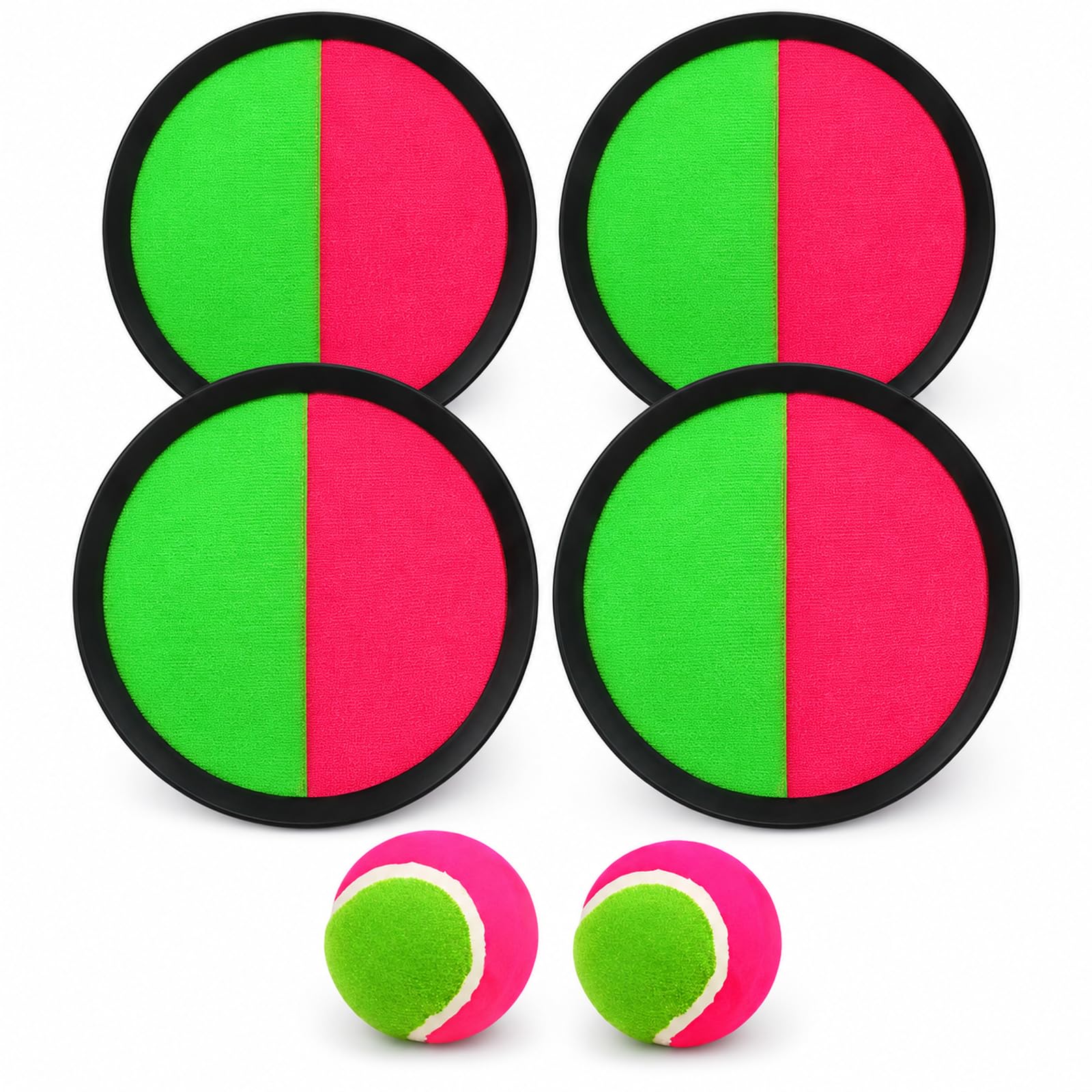 6Pcs Bat and Ball Set, Outdoor Toss and Catch Games, Family Activity Equipment, Beach and Garden Play Set