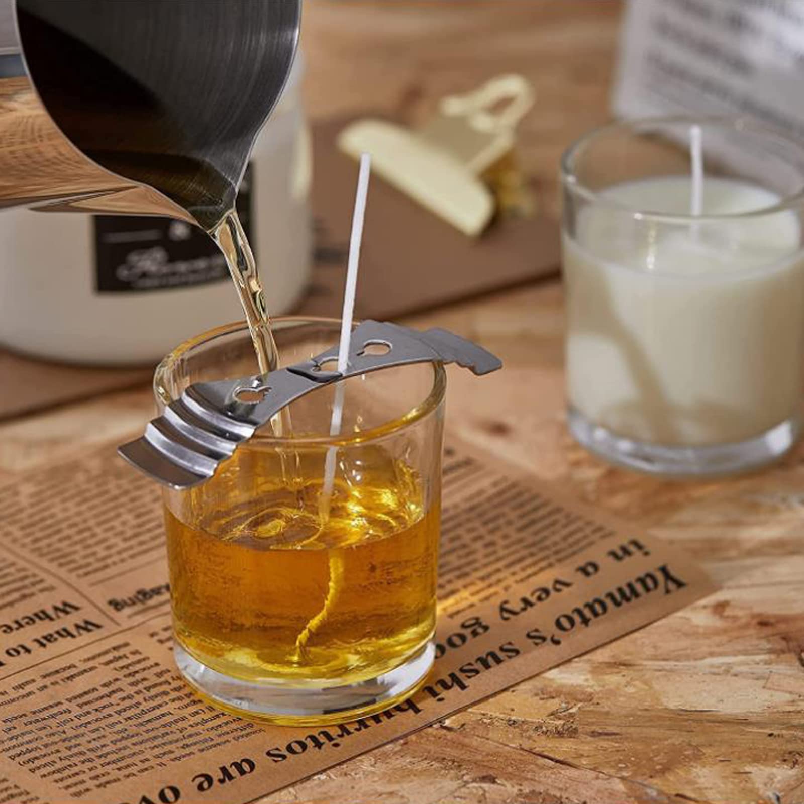 Set 100 Stoppini Per Candele CZ Store - Cotone Naturale 15cm Con Supporti Legno E Adesivi - Foto 9