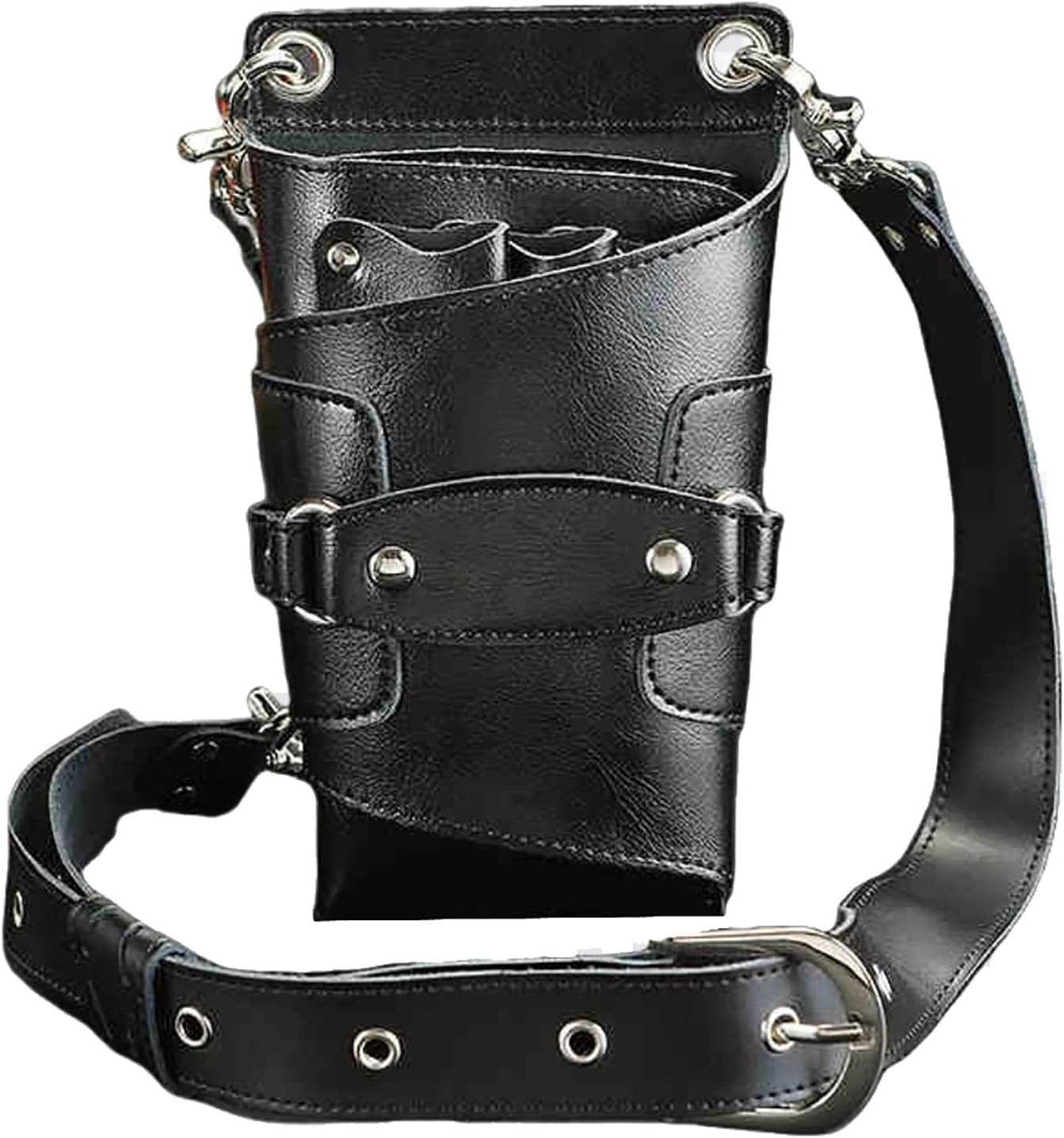 Hairdressing Barber Bag,Genuine Leather Salon Hairdresser Shear Tools Holster Tool Belt Carry Case