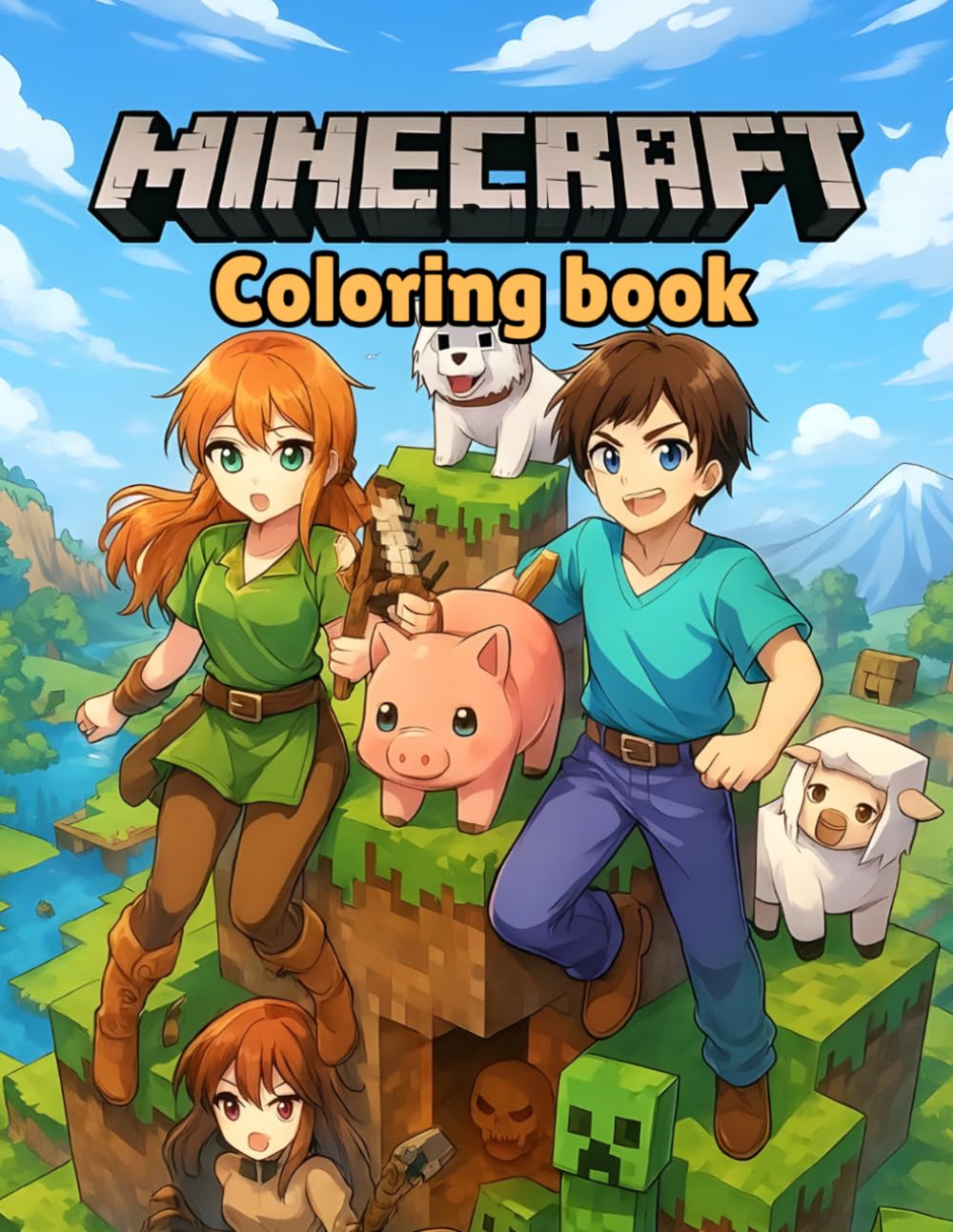 Pixel Craft World: Building & Monster Adventure Coloring Book: Fun Blocky Builders, Cute Monsters & Epic Adventures — A Coloring Book for Kids, Teens & Adults Who Love Crafting Games