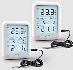 Digital Freezer Thermometer Fridge Temperature with Alarm, Backlight, Magnet, Power On/Off, Max/Min Temperature for Home, Restaurants, RV, External Sensor, AAA Battery (2)