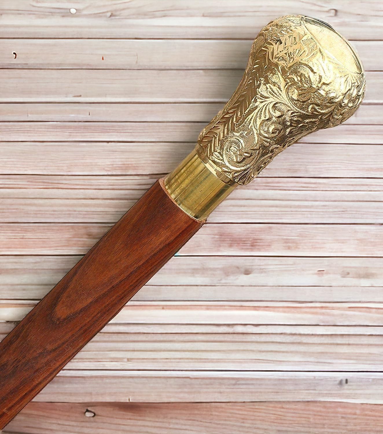 NORVILLE® Royal Look Walking Cane Antique Brass Round Handle Walking Stick for Old People Seniors Men Gift (B0B9HXXP9P) Amazon Price History, Amazon Price Tracker