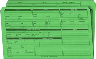 NextDayLabels - Real Estate Listing Folder – Right Panel List, Pre-Printed on Durable Card Stock with Closing Checklist and Color-Coded Dots for Organizing (Green, Legal Size | Pack of 25)