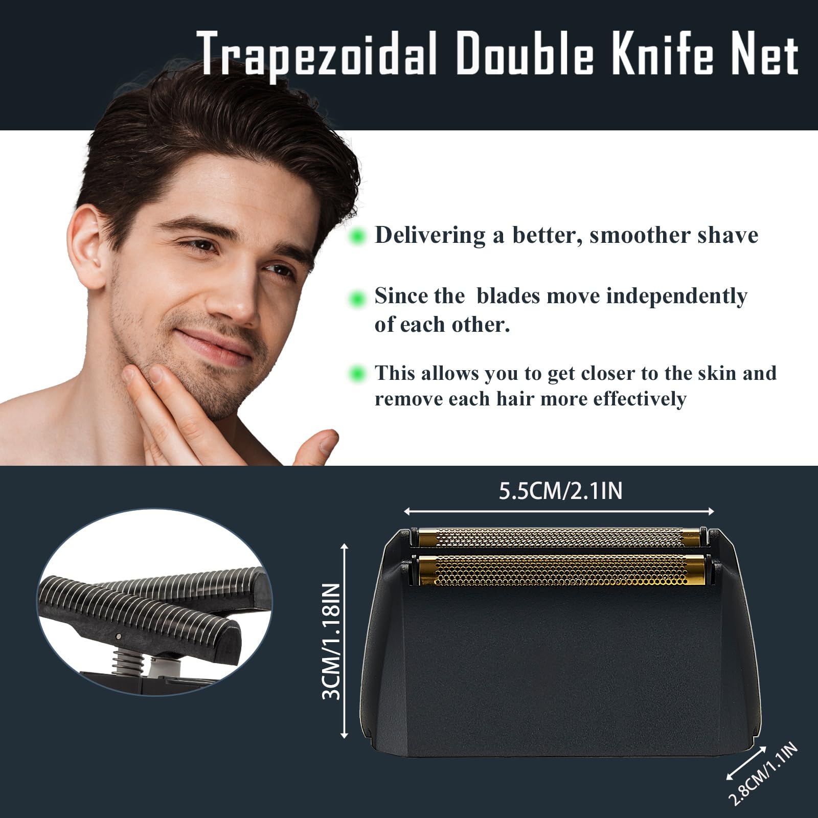 Ersatz-Rasierer und Schneidestangeneinheit mit Super-Close-Goldfolie, kompatibel mit dem Vanish-Rasierer der Wahl 5 Star Series (8173-700) (2 Stück)