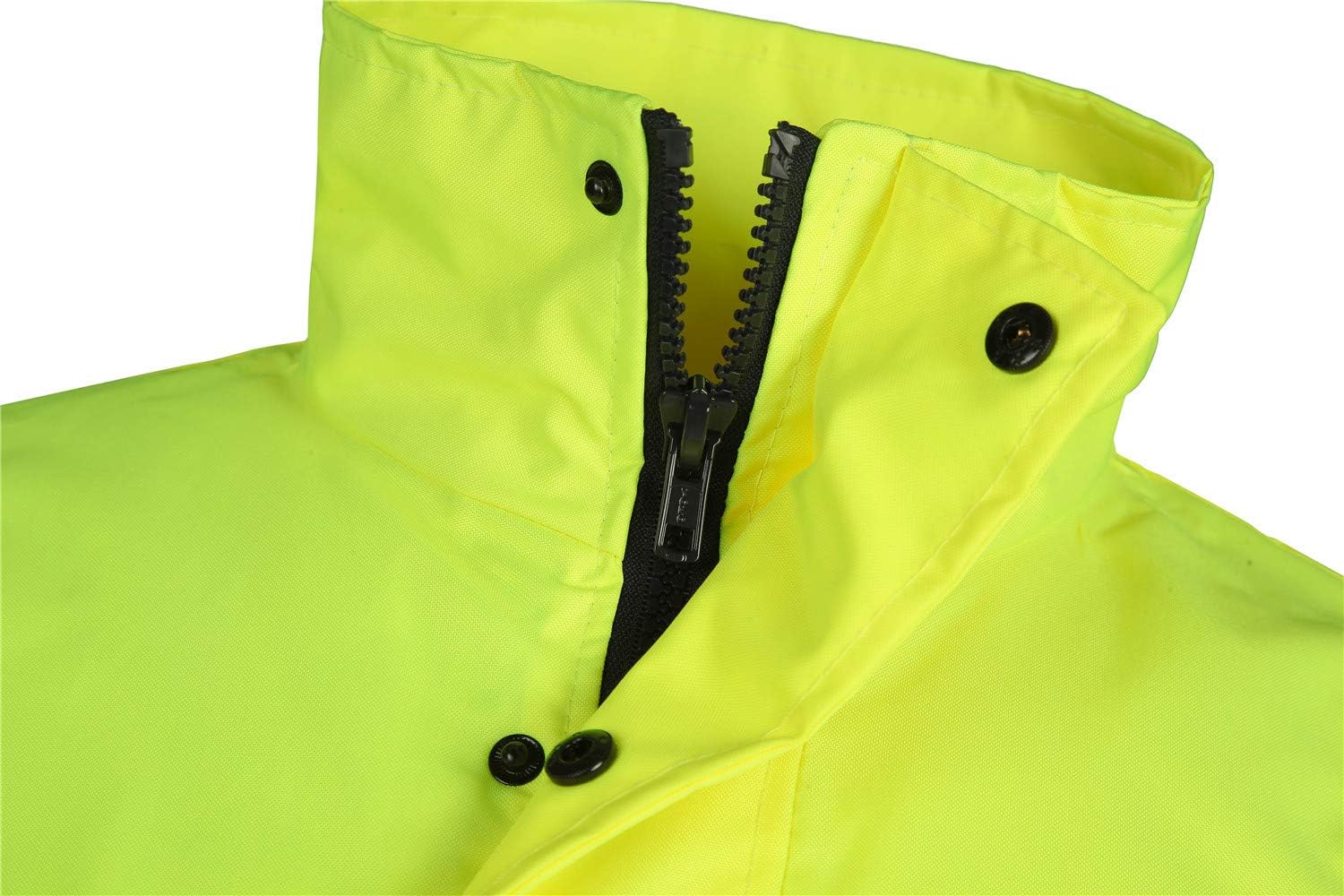 Hi Vis 100% Waterproof Safety Jackets with Detachable Hood ANSI Class 3 Reflective Winter Bomer Jackets for Men Yellow+Navy XL