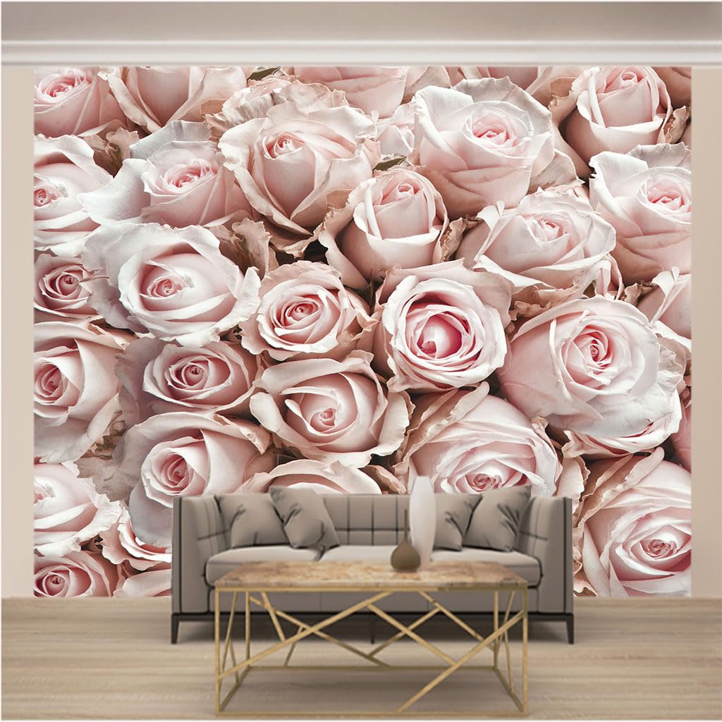 Art papier peint panoramique 3D roses : créez un salon chaleureux et lumineux