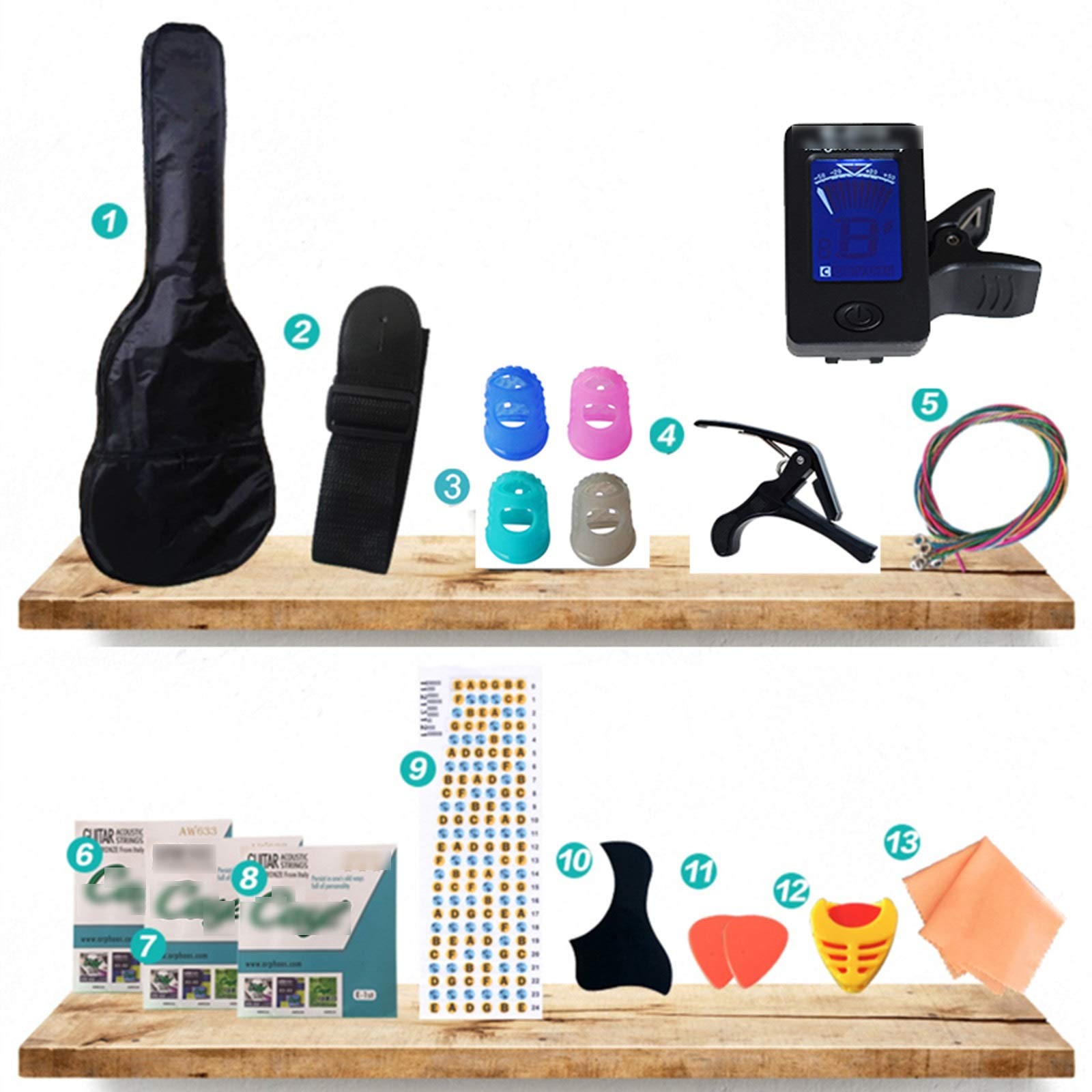 Chitarra acustica con corde in acciaio, 96,5 cm, per ragazzi e studenti, perfetta come regalo di Natale e Capodanno per bambini e adulti, kit completo per principianti