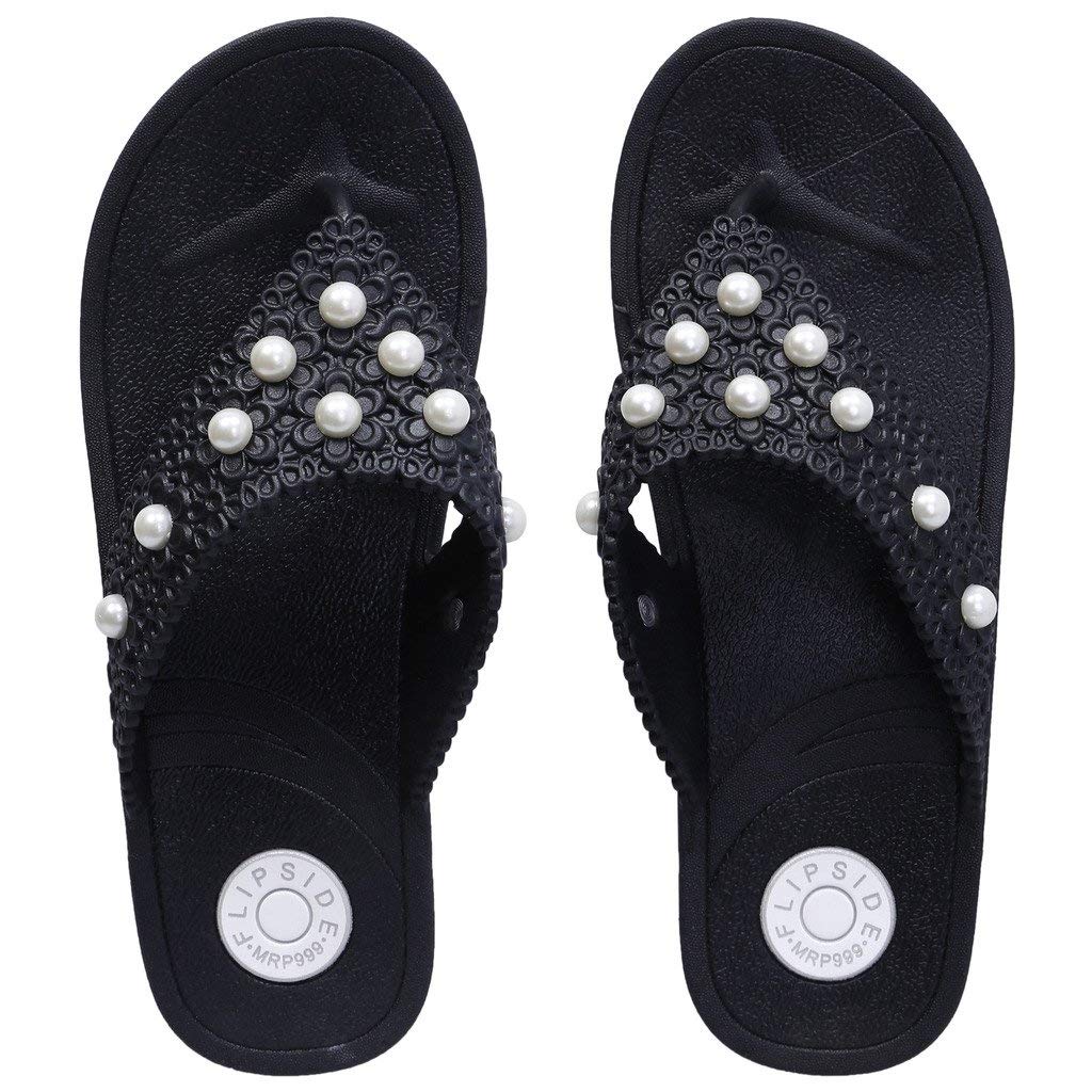 FLIPSIDE Womens Megan Black Wedges Slippers-8 UK/India (40 EU) (FSL7115S08) (B01KPY7OUO) Amazon Price History, Amazon Price Tracker