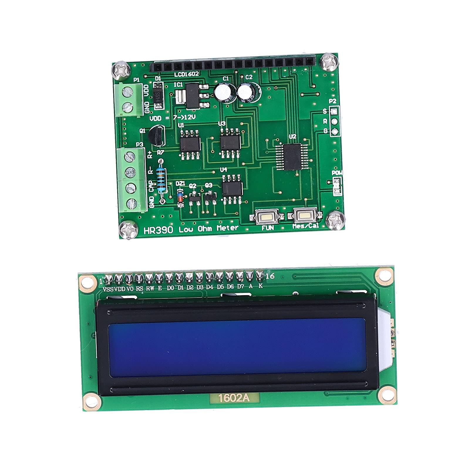 Ohmímetro de Baja Resistencia, Medidor de Miliohmios Preciso PCB DC 7-12V para Medir