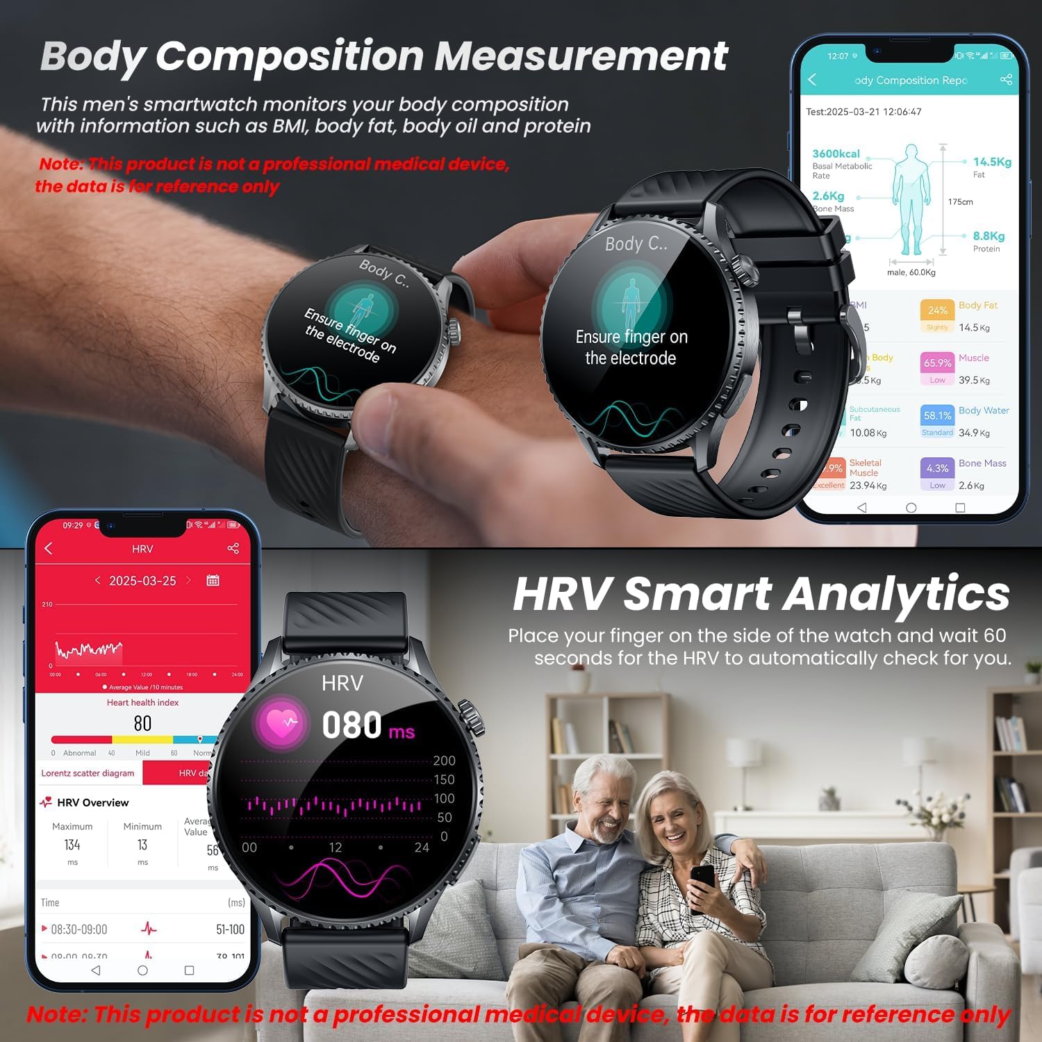 Smartwatch Reloj Inteligente Hombre con ECG: 1,56" AMOLED Smart Watch con Llamadas IP67 Frecuencia Cardíaca Spo2 Presión Arterial Sueño Bluetooth Pulsera Fitness deportivo 440mAh para Android iOS