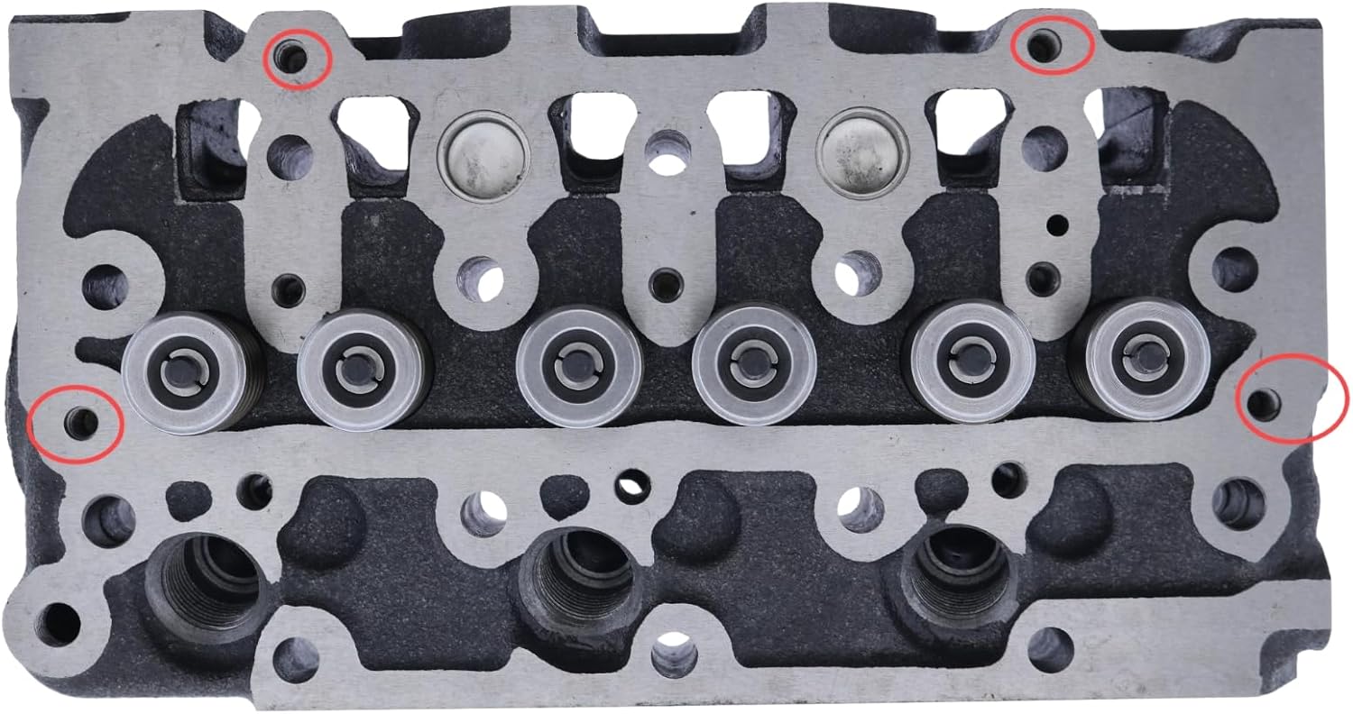 FridayParts Complete Cylinder Head 1G008-03040 1G00803040 1G962-03042 Compatible for Kubota Engine D782 D782-E4 Mower ZD18 ZD21 ZD221 ZD321 ZD1011 ZD1011-3 Replacement
