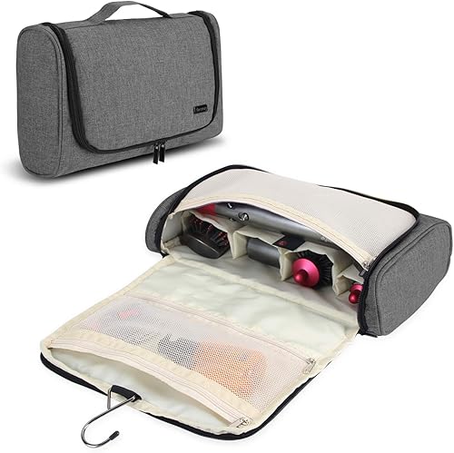 Teamoy Bolsa de almacenamiento de viaje compatible con Dyson Airwrap Styler, organizador de viaje portátil para Airwrap Styler y accesorios, gris