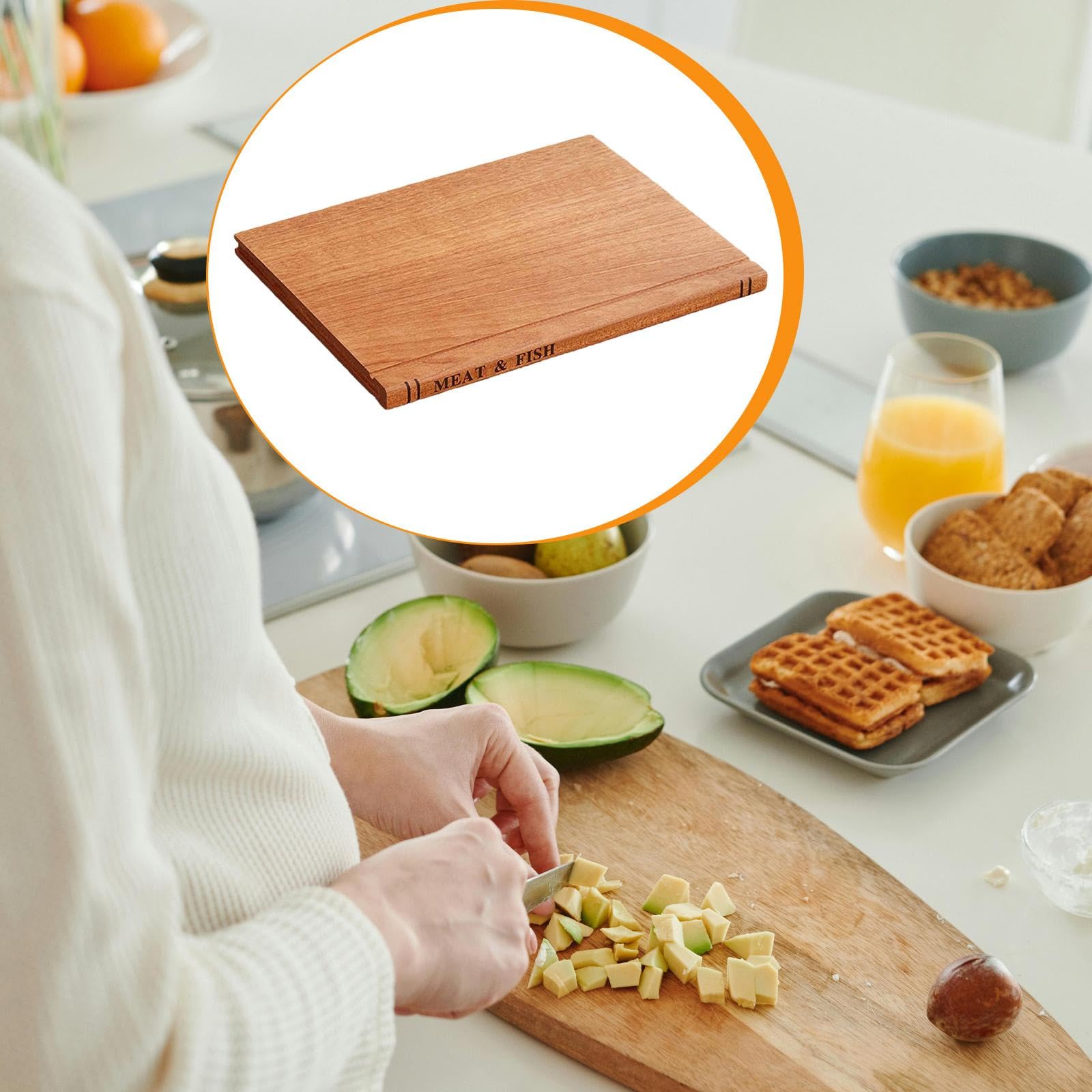 3 Piezas Tabla de Cocina de Madera Tabla para Cortar Rectangular Placa para Fácil de Limpiar Tabla de Presentación para Quesos Y Embutidos Di, Style a, Individual