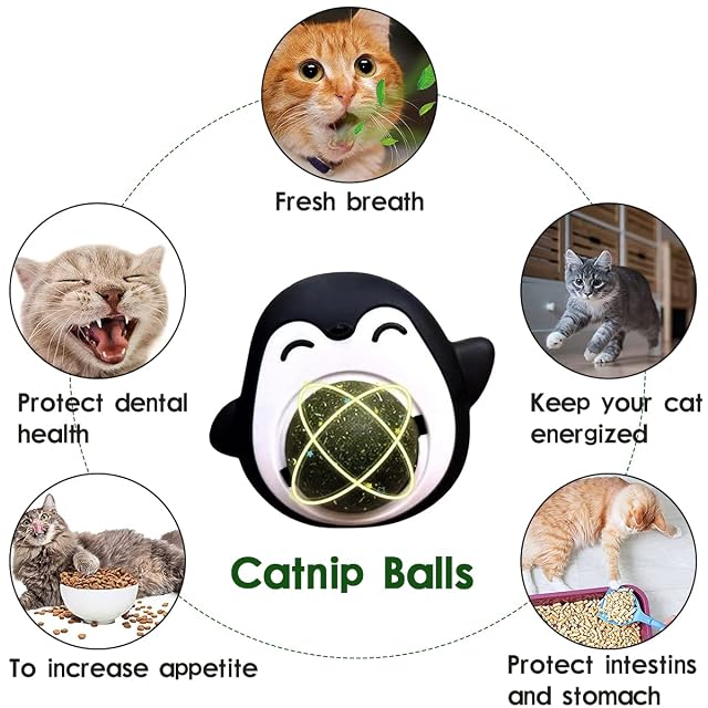 Foto 5 de 7 de Unnderwiss Bola Catnip Juguetes para Gatos Pelota interactiva para Gato Una Bola de Hierba gatera Que Gira…
