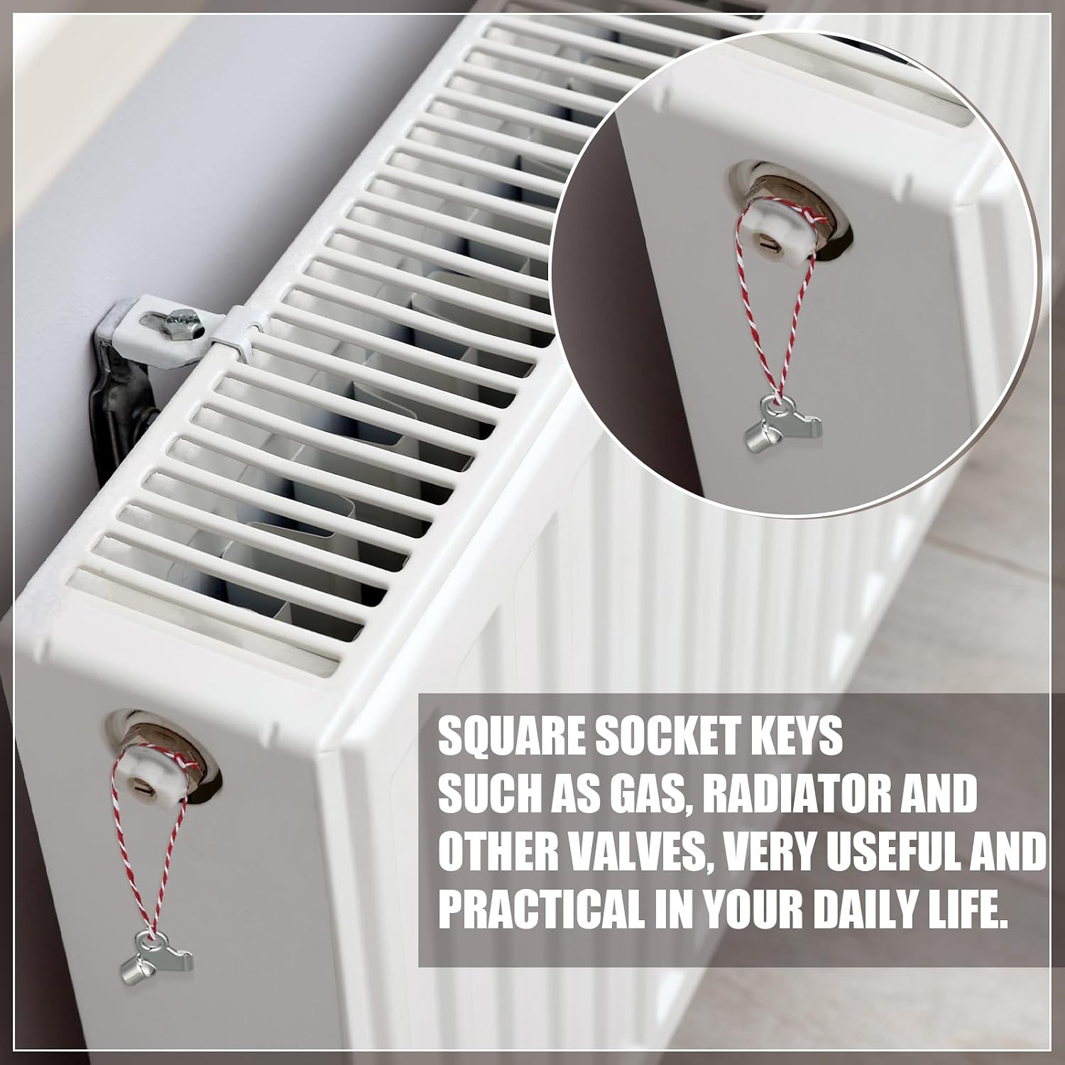 Gisafai 20 Pcs Radiator Bleeder Key, Air Valve Key Metal Copper Alloy Tool