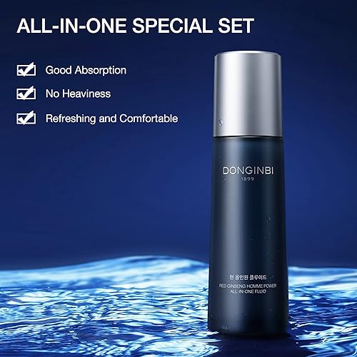 Miniatura 4 de Donginbi Red Ginseng Homme - Juego especial todo en uno  Esencia hidratante de ginseng rojo coreano (4.06 onzas), lavado facial glicólico y ácido