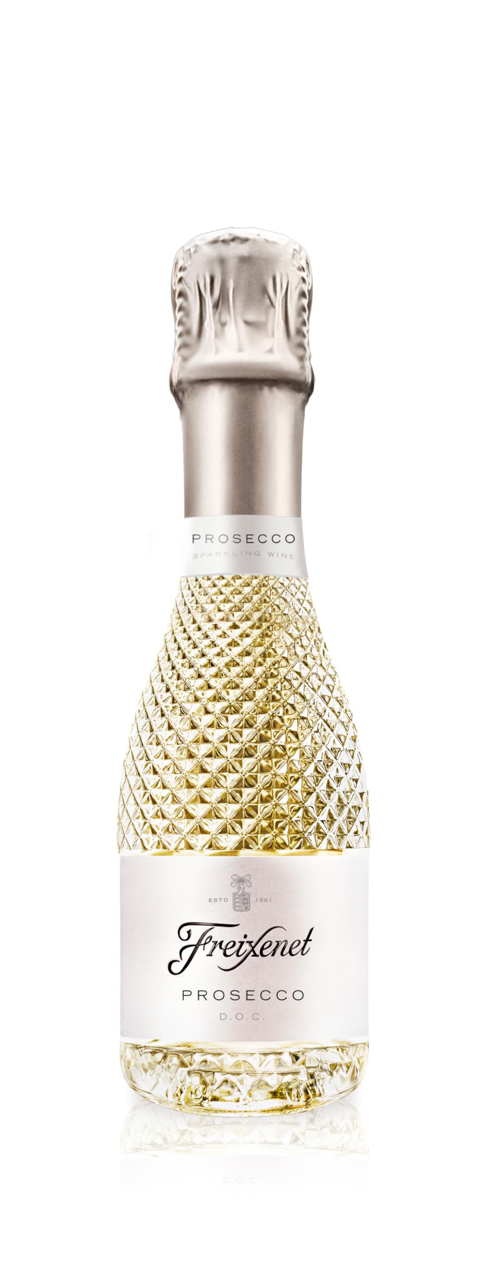 Freixenet Prosecco DOC Extra Trocken (1 x 0,2 l) - frisch-fruchtiger Prosecco Spumante aus Venetien in eleganter Kleinflasche mit edler Diamantoptik, ideal für unterwegs, zum Verschenken
