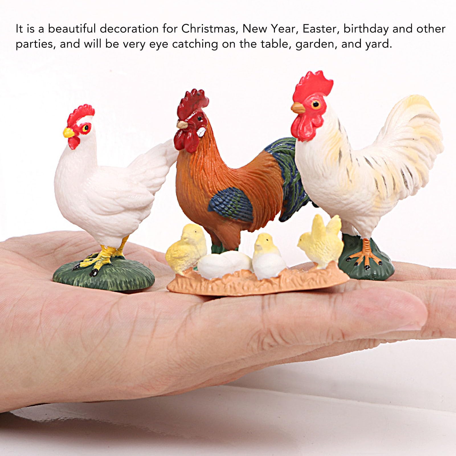 TOPINCN 4 Pcs Farm Cute Animal Figurines - Image 3