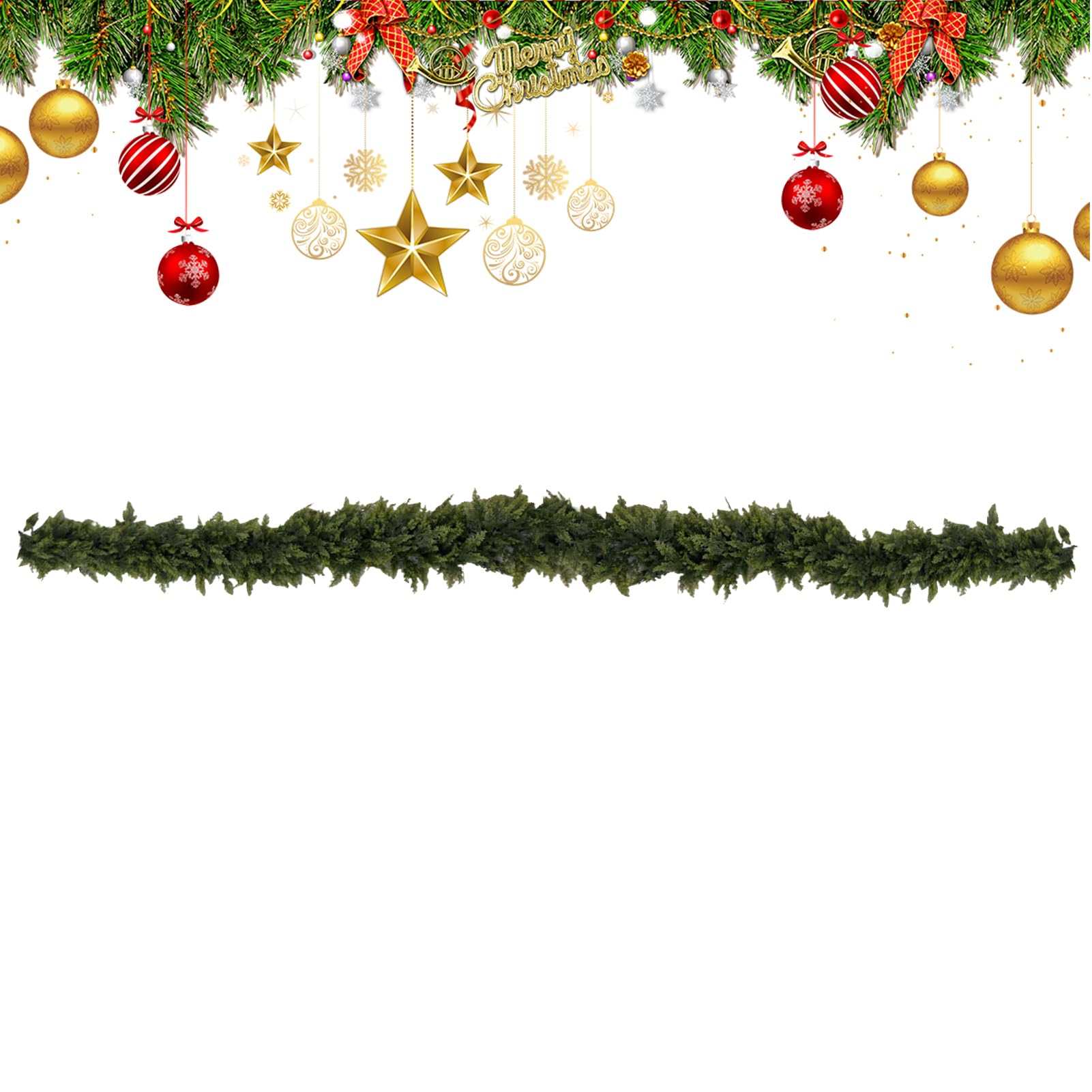 Guirlande de Noël en cèdre artificiel pour manteau de cheminée