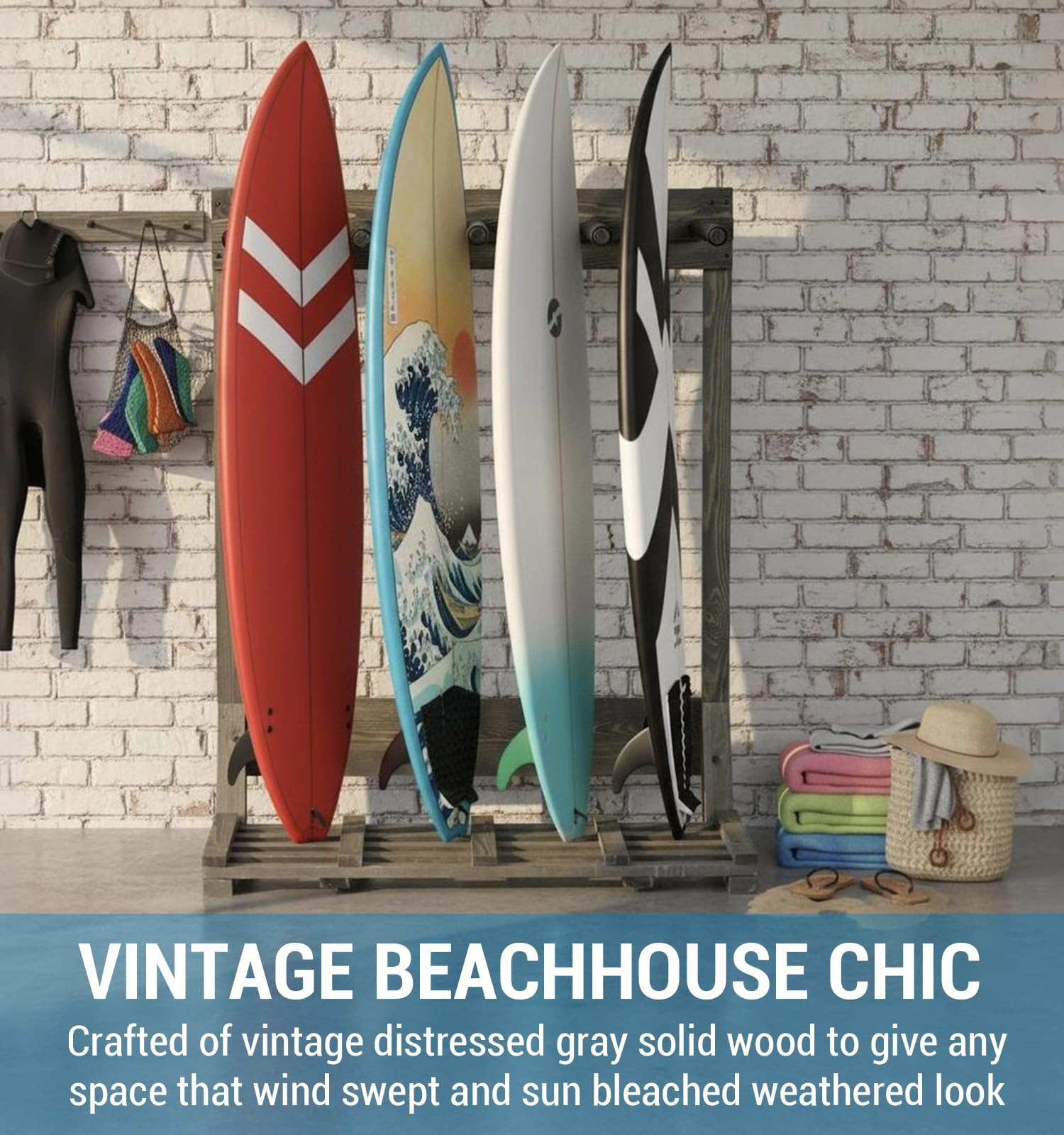 Amazon.com: MyGift Vertical Surfboard Storage Rack, 4-Ft Weathered