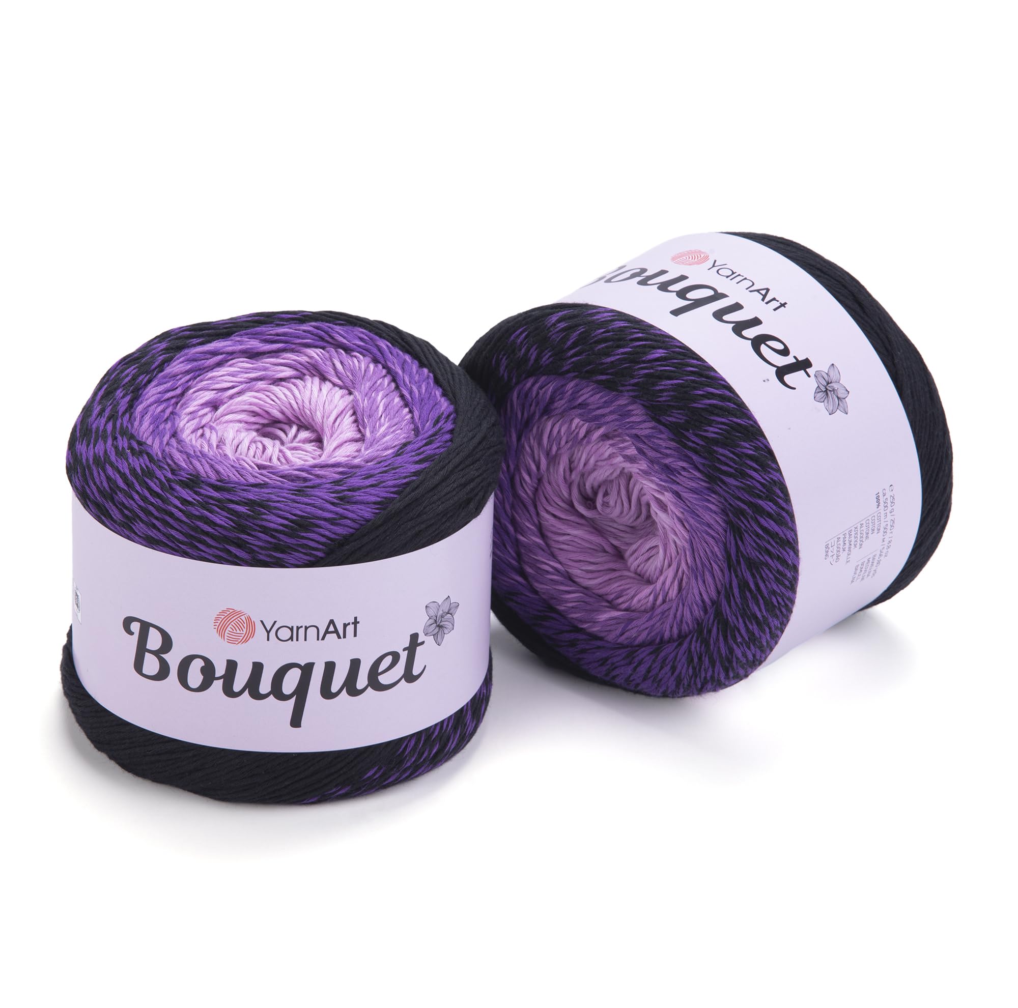 Hilo de algodón 100% Yarn Art Bouquet multicolor arcoíris para ganchillo de verano