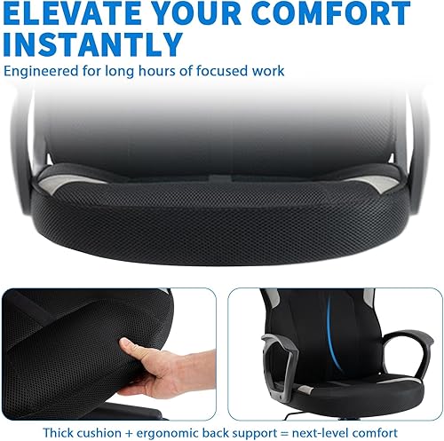 Miniatura 7 de Vigosit Ergonomic Mesh Gaming Chair for Adults, Breathable High Back Computer Desk Seat with Lumbar Support, Swivel Video Game Furniture for Long