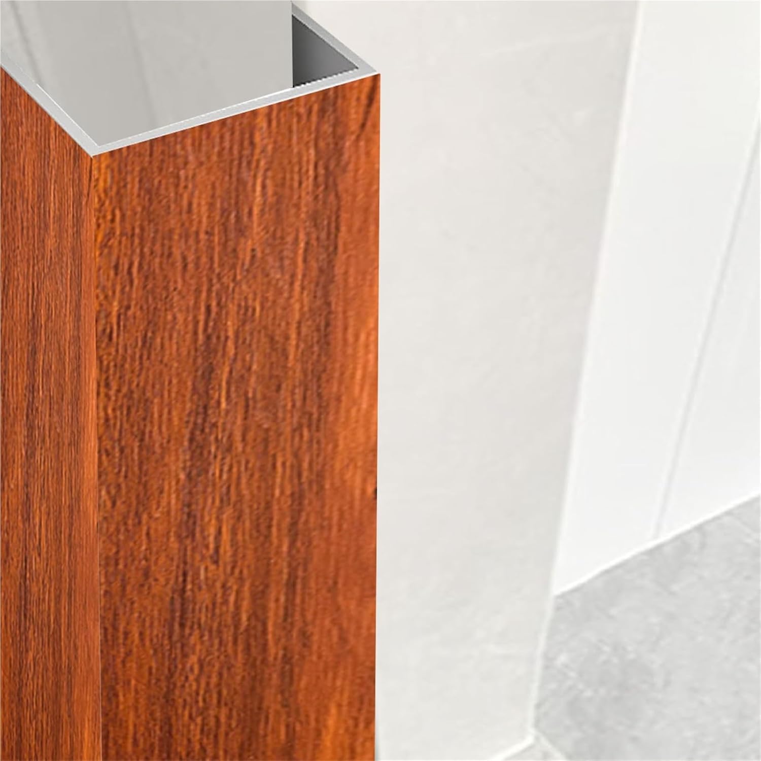 U-Shaped Duct Cover for Ventilation & AC Pipes, Weatherproof Wood-Look Conduit Box, Hidden Duct Covering, 100 x 22 cm (39.4 x 8.7 in) - Perfect for Home & Office