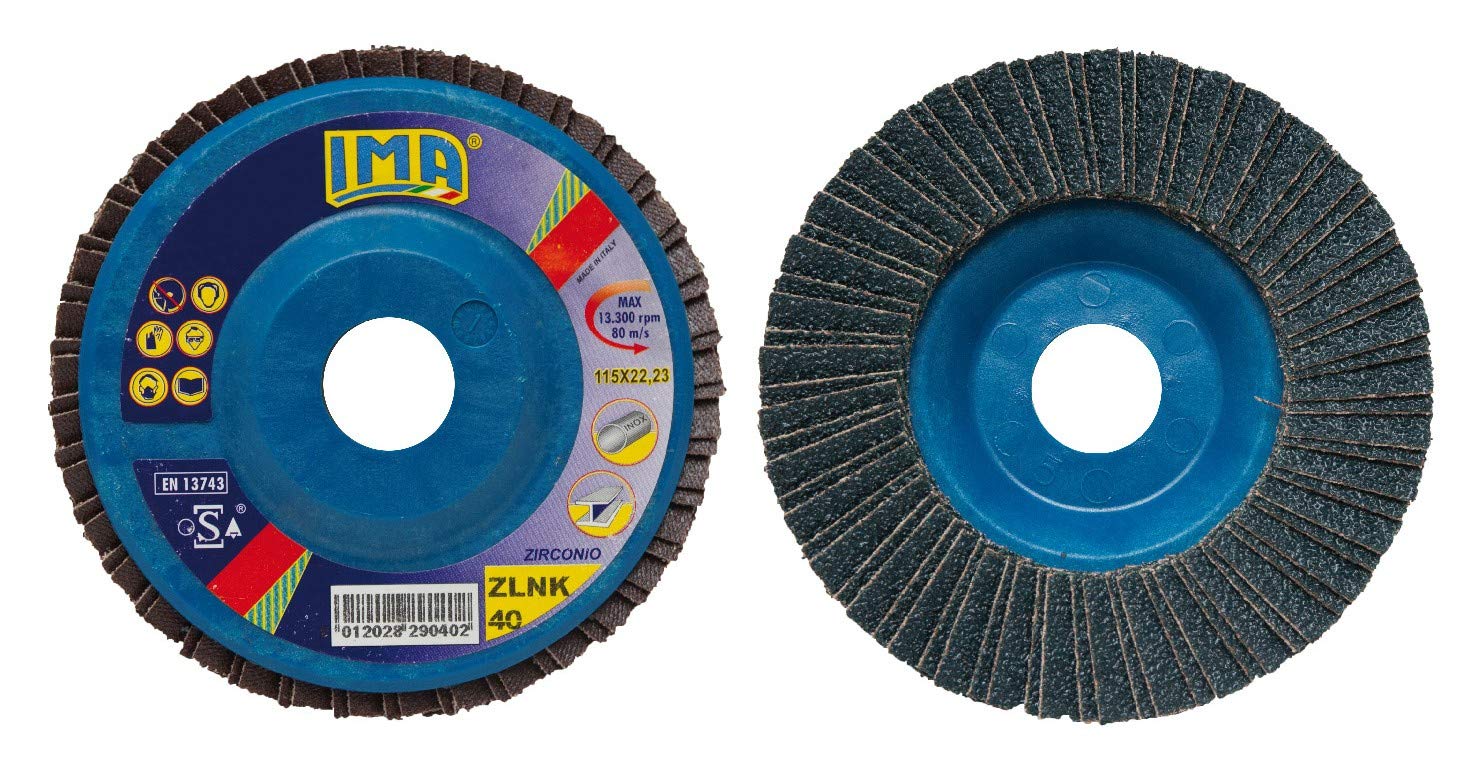 Disco Zirconio A Lamelle 115 Mm Grana 100 Ima 10 Pezzi