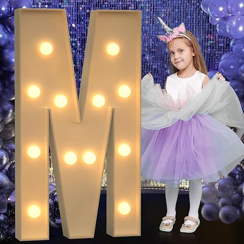 Miniatura 175 de Números iluminados grandes de 4 pies, números de marquesina 2 para decoraciones de cumpleaños de 21 para niños y niñas, números gigantes iluminados