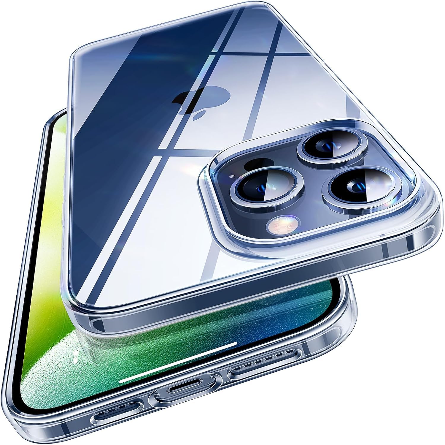 Amazon.com: TORRAS Crystal Clear for iPhone 15 Pro Max Case, [Anti