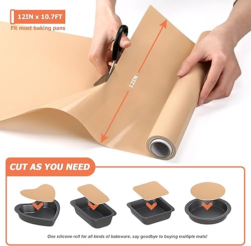 Miniatura 2 de MMmat Rollo de alfombrilla de silicona para hornear, la mejor silicona alemana, alfombrilla de silicona antideslizante, antiadherente reutilizable