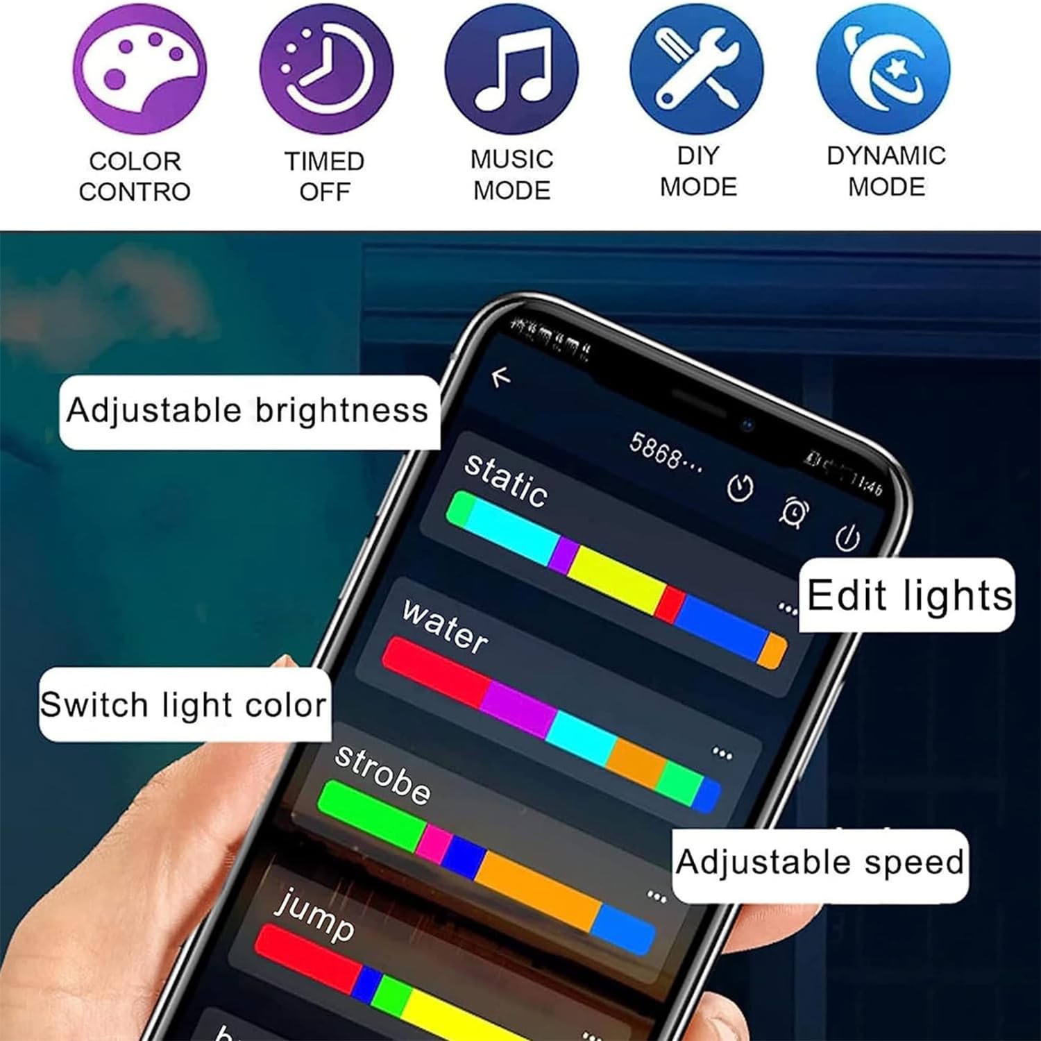 Luz nocturna de nube 3D gigante, luces de nubes LED para techo esponjoso, lámpara de nube de trueno RGB, luces nocturnas, atmósfera de Halloween, lámpara de nube de trueno creativa DIY para sala (5m )