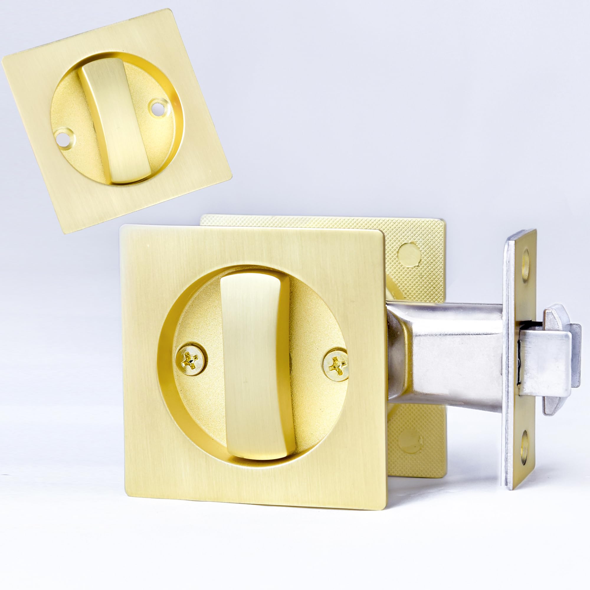 Loquet d'intimité sans clé encastré et grand levier de verrouillage pour porte