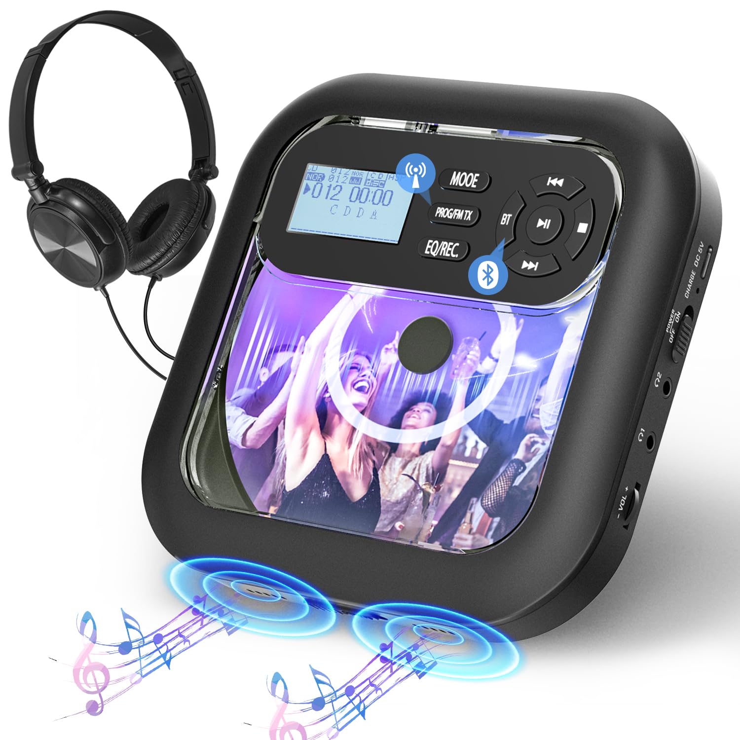Amazon.com: ERASINY Portable-CD-Player with Bluetooth
