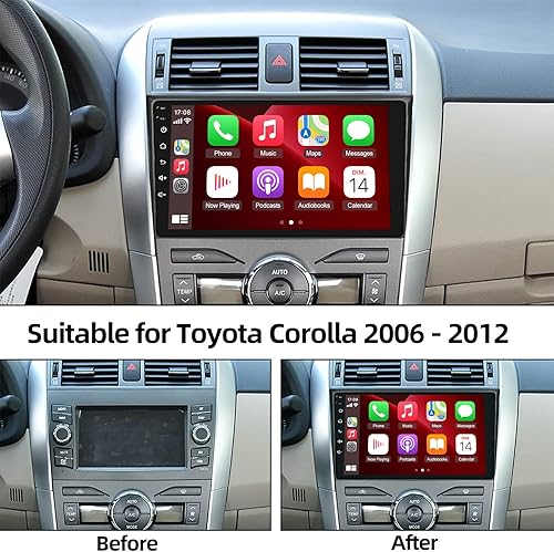 Miniatura 2 de Estéreo de coche Android para Toyota Corolla 2006 2007 2008 2009 2010 2011 2012, radio de pantalla táctil de 9 pulgadas con Carplay y Android Auto +