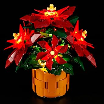 LED Light Kit Compatible with Lego The Botanical Collection Poinsettia, Compatible with Lego 10370 Lights Only, No Models