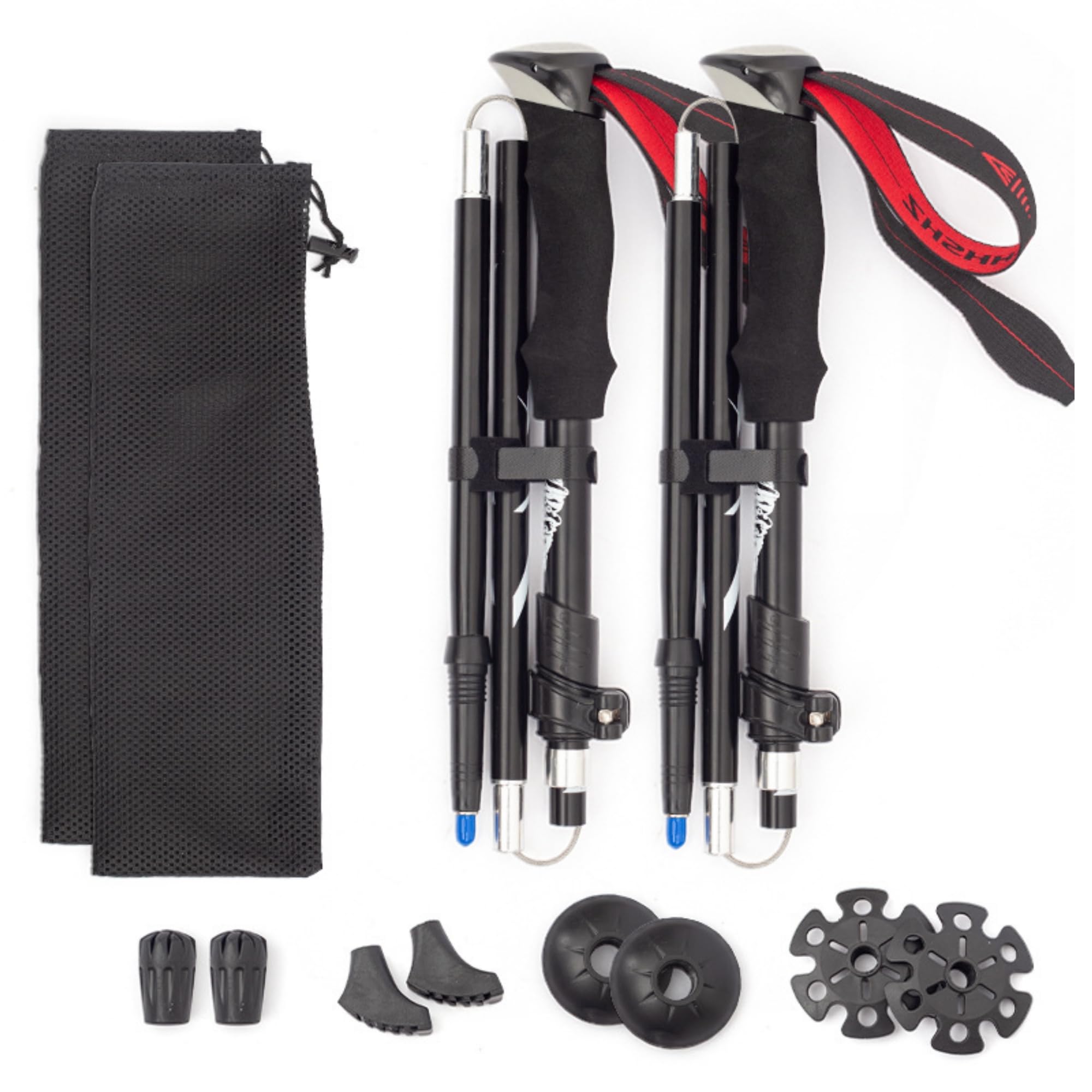 Bastoni da Trekking,2PCS Bastoni Trekking Pieghevoli,Bastoncini Trekking Pieghevoli Nordic Walking,Bastoncini Trekking in Carbonio o Alluminio,Regolabili da 110 a 130 cm