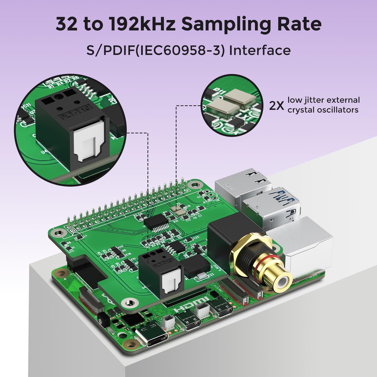 InnoMaker Digi One Hat per l'intera serie Raspberry Pi, Scheda Audio Digitale S/PDIF(IEC60958-3) HiFi
